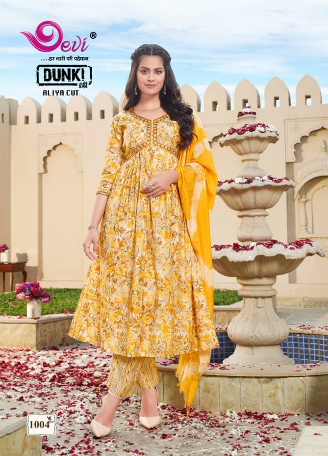 Devi Dunki Vol 1  By Devi Printed Embroidery Kurti With Bottom Dupatta Wholesale Price In Surat
